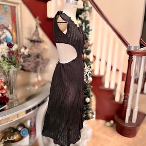 Vintage reformation cut out black linen dress